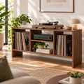 Record Player Stand with Vinyl Storage – Turntable Stand & LP Organizer