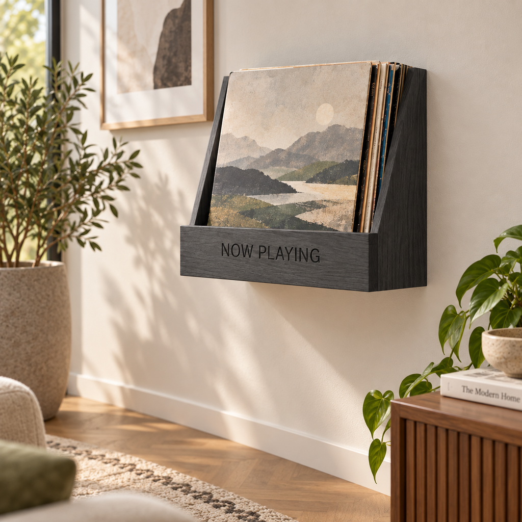Compact Vinyl Record Display Organizer – Slim LP Storage Stand