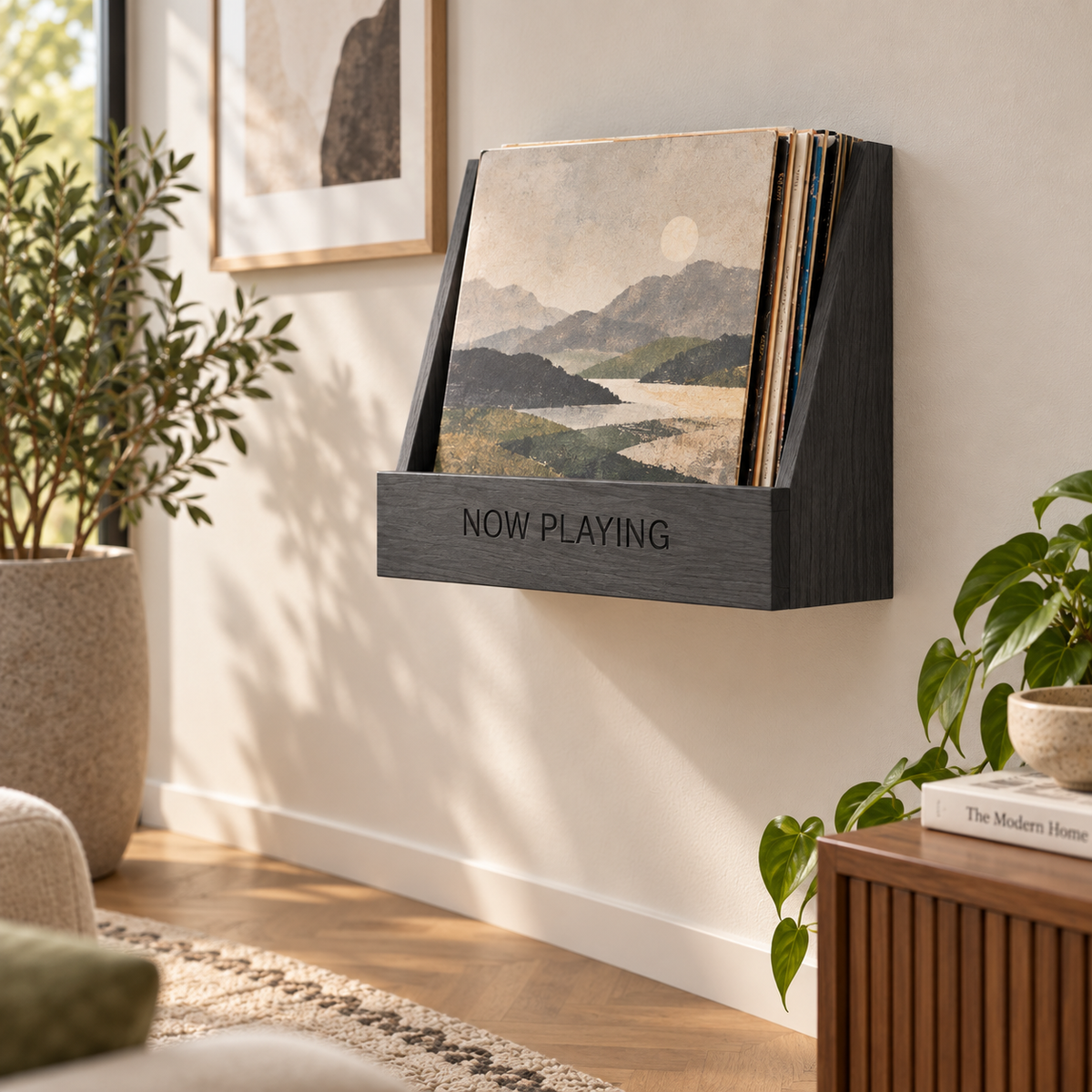 Compact Vinyl Record Display Organizer – Slim LP Storage Stand