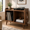 Mid-Century Record Player Stand with Vinyl Storage – 60 cm Turntable Stand & LP Organizer