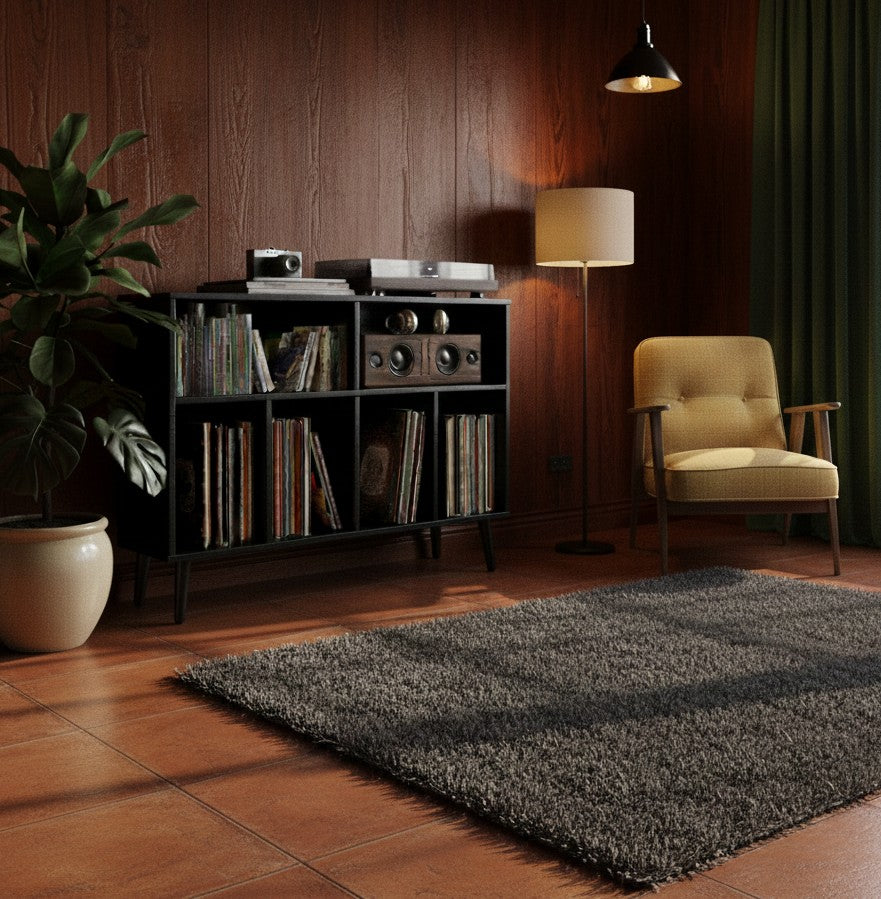 Modern Record Player Stand with Vinyl Storage – Turntable Table & LP Organizer