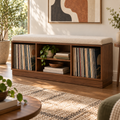 Vinyl Record Storage Bench – LP Organizer & Listening Room