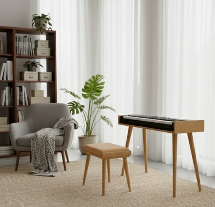 MDF Piano Stand, Digital Piano Stand, Keyboard Stand, Electric Piano Furniture, Piano Keyboard Table, Modern Music Stand, Home Studio