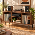 Modern Record Player Stand with Vinyl Storage – Turntable Table & LP Organizer
