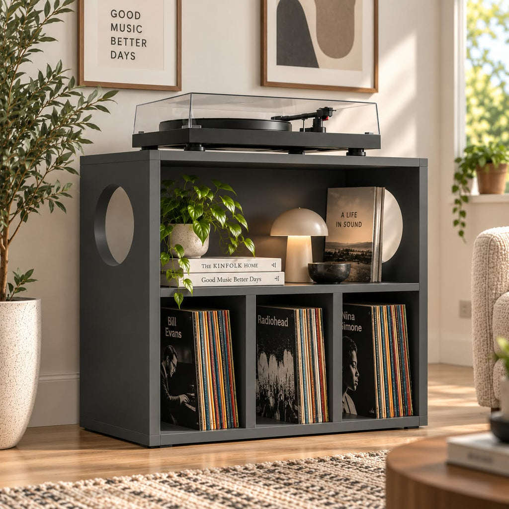 レコードプレーヤー台 レコード収納付き – ターンテーブルスタンド＆LPレコード整理ラック 幅60/80/100cm