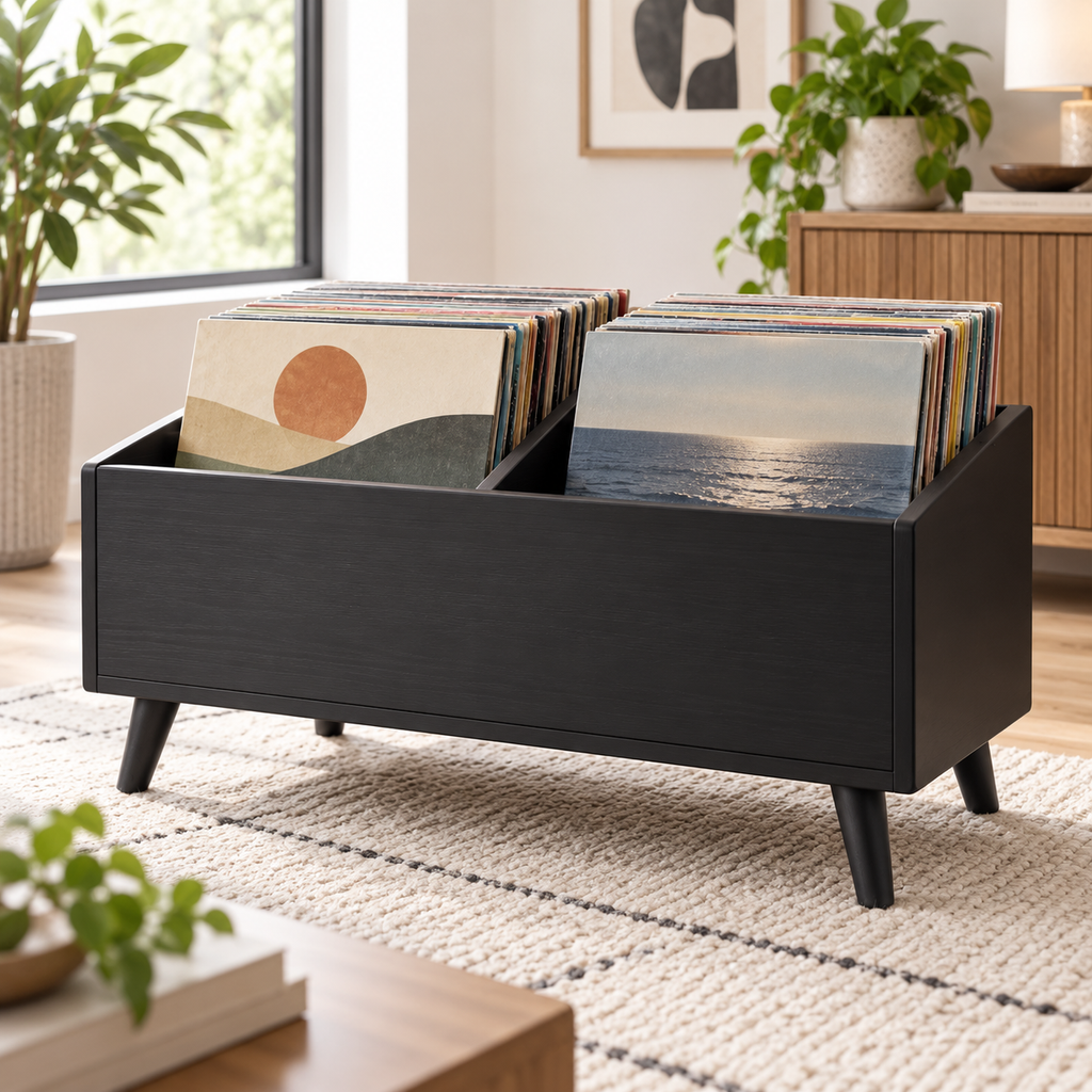 Vinyl Record Storage Cabinet, LP Organizer, Record Display Furniture, Mid Century Modern Vinyl Holder, Music Room Storage, Album Cabinet