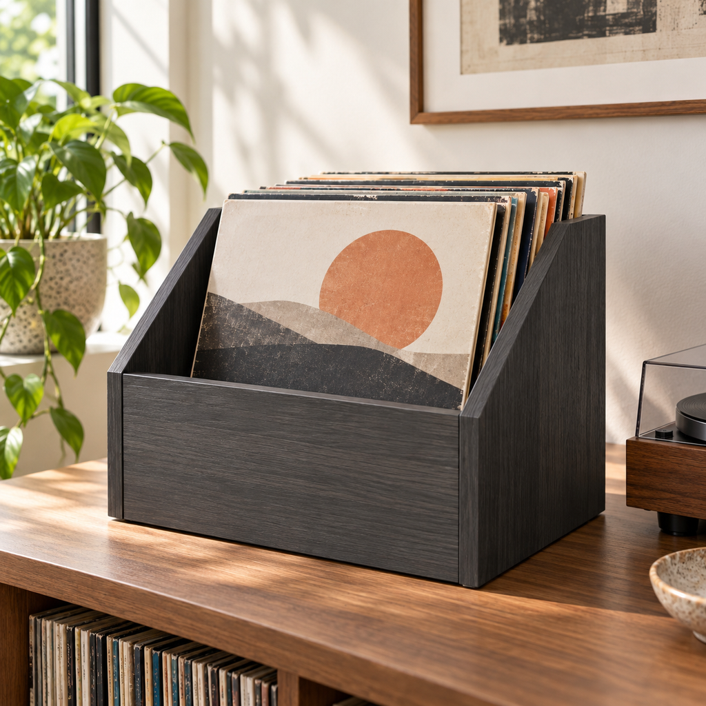 Vinyl Record Storage, LP Record Holder, Record Organizer, Vinyl Collection Bin, Mid Century Modern Storage