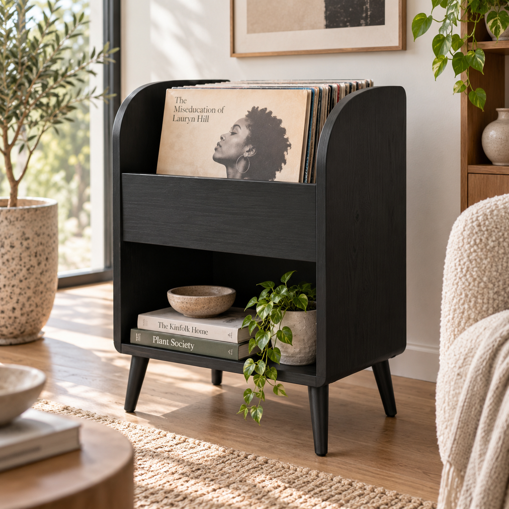 Vinyl Record Storage Cabinet, LP Organizer, Mid Century Modern Record Stand, Vinyl Display Furniture, Music Room Storage
