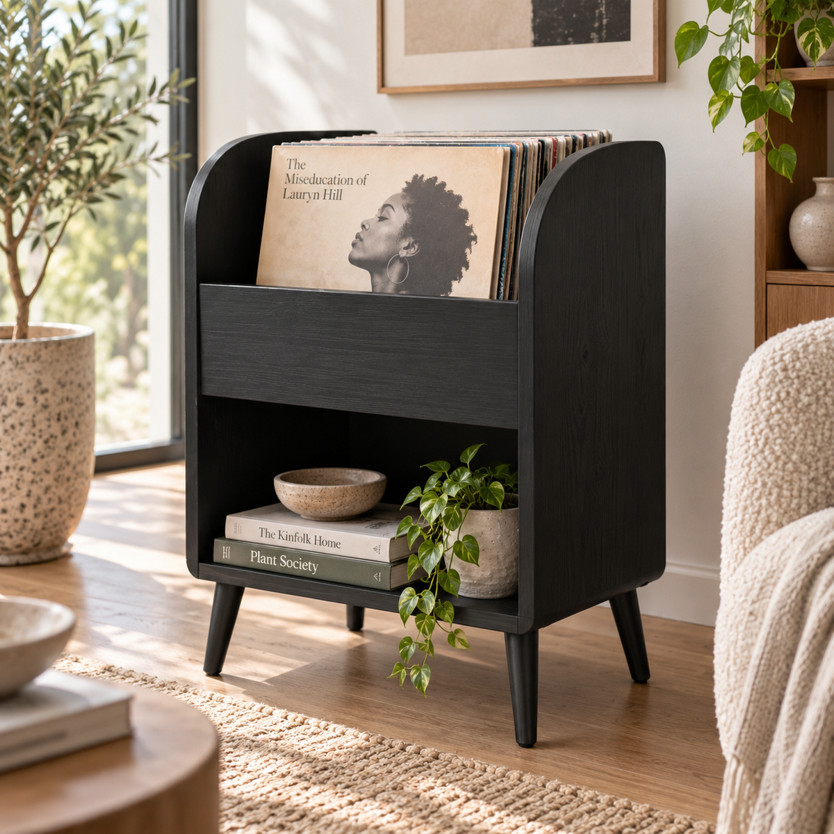Vinyl Record Storage Cabinet, LP Organizer, Mid Century Modern Record Stand, Vinyl Display Furniture, Music Room Storage