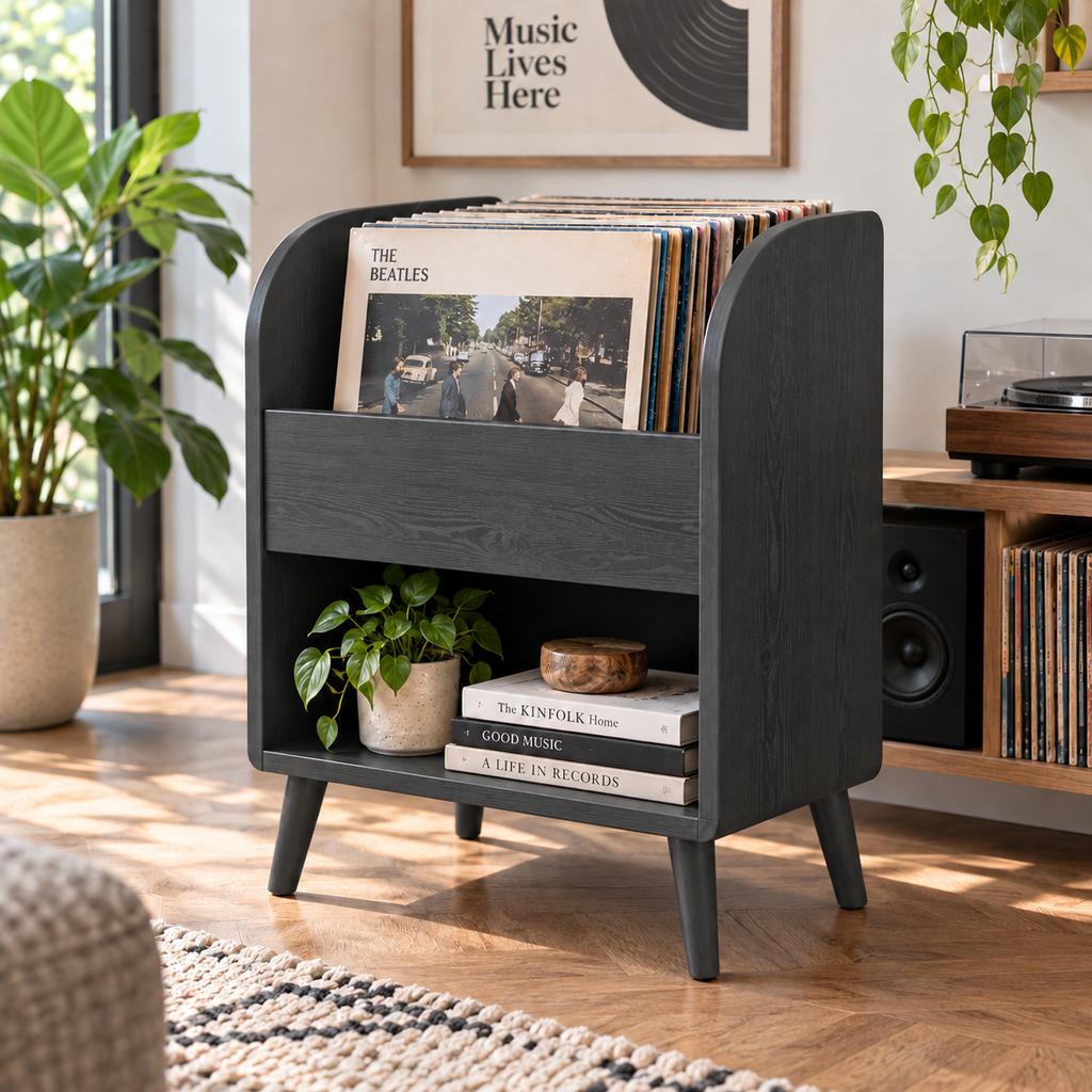 Vinyl Record Storage Cabinet, LP Organizer, Mid Century Modern Record Stand, Vinyl Display Furniture, Music Room Storage