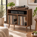 Record Player Stand with Vinyl Storage – Compact Turntable Stand & LP Organizer