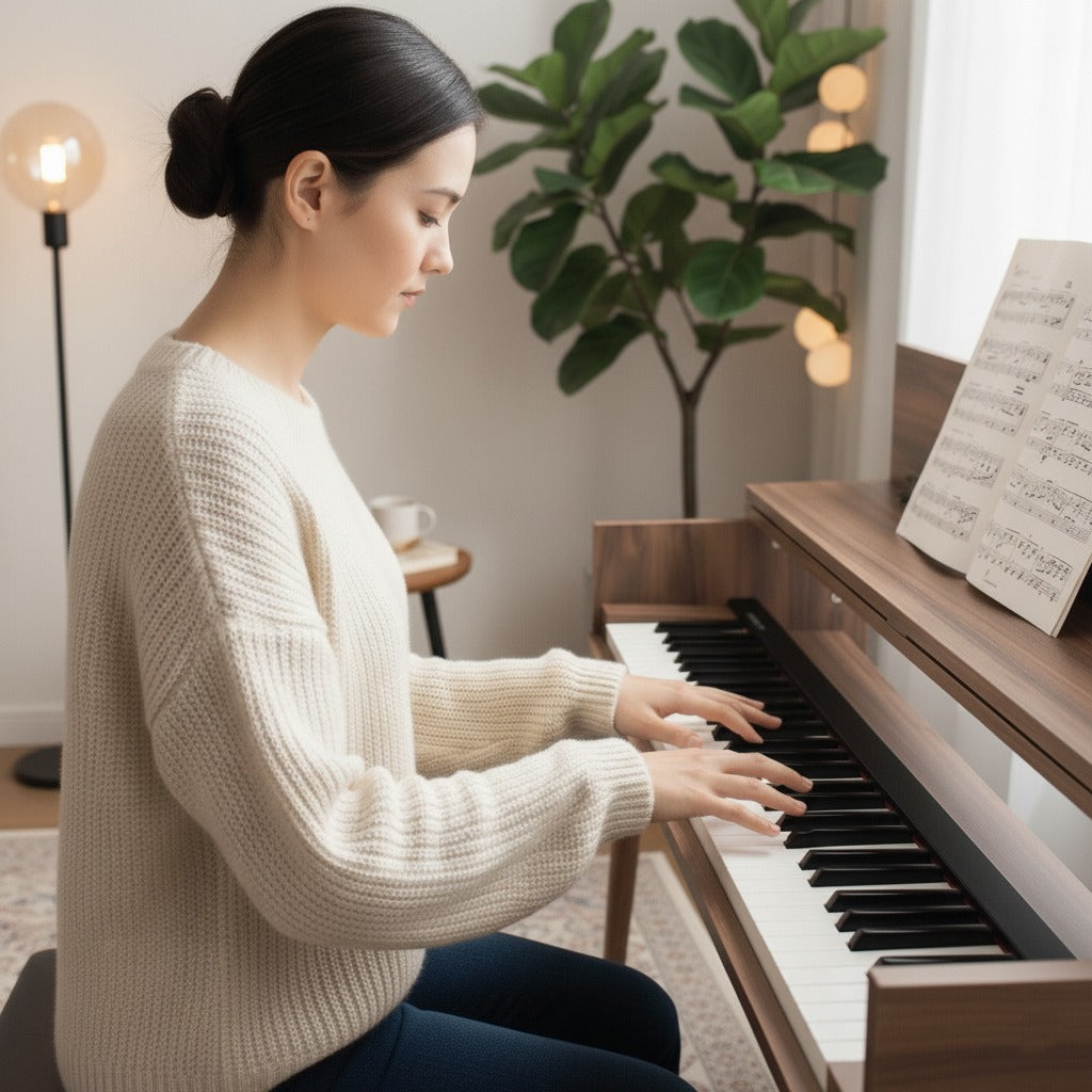 Minimalist Digital Piano Stand – Modern Keyboard Furniture, Custom MDF Piano Console for Home & Studio