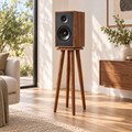 Speaker Stands Set of 2, Heavy Duty Speaker Stand, Mid Century Modern Speaker Stand, Wooden Audio Stand, HiFi Speaker Stand
