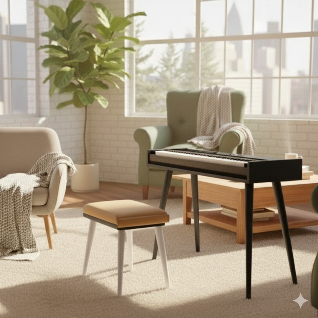MDF Piano Stand, Digital Piano Stand, Keyboard Stand, Electric Piano Furniture, Piano Keyboard Table, Modern Music Stand, Home Studio