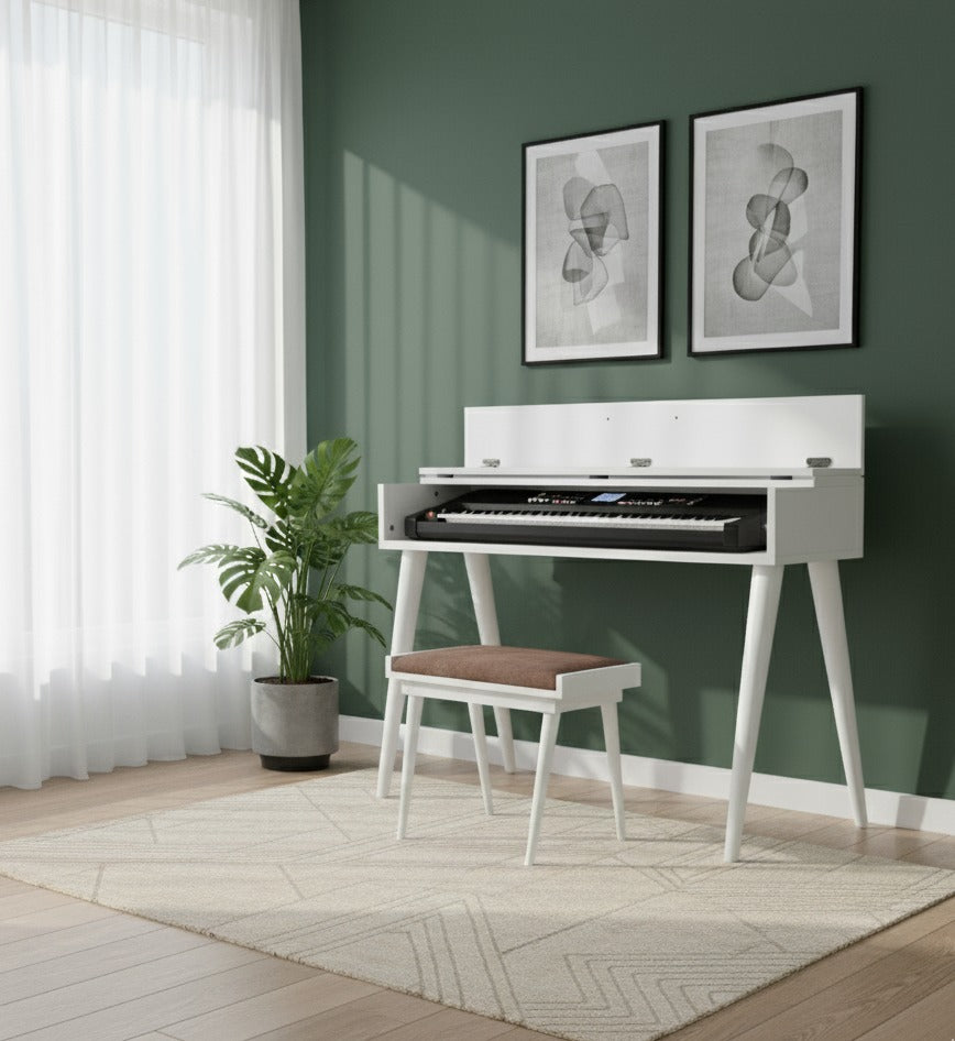 Minimalist Digital Piano Stand – Modern Keyboard Furniture, Custom MDF Piano Console for Home & Studio