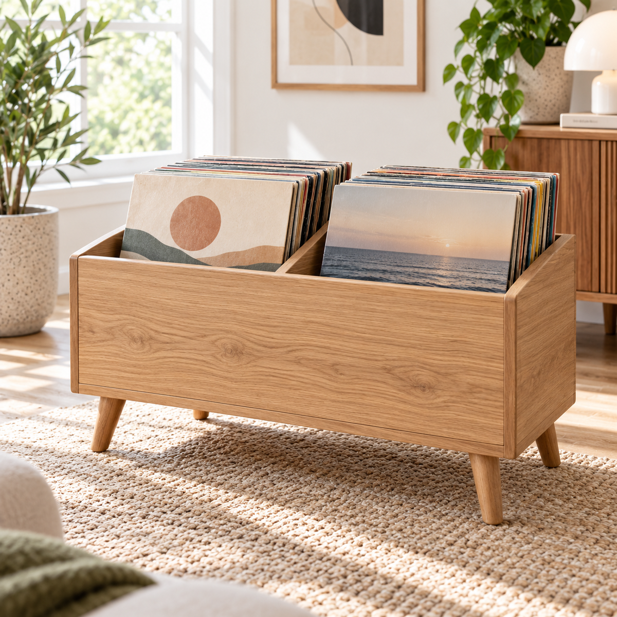 Vinyl Record Storage Cabinet, LP Organizer, Record Display Furniture, Mid Century Modern Vinyl Holder, Music Room Storage, Album Cabinet