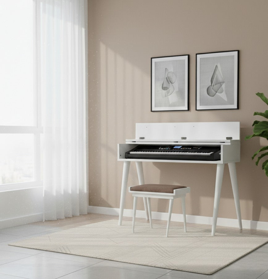 Minimalist Digital Piano Stand – Modern Keyboard Furniture, Custom MDF Piano Console for Home & Studio