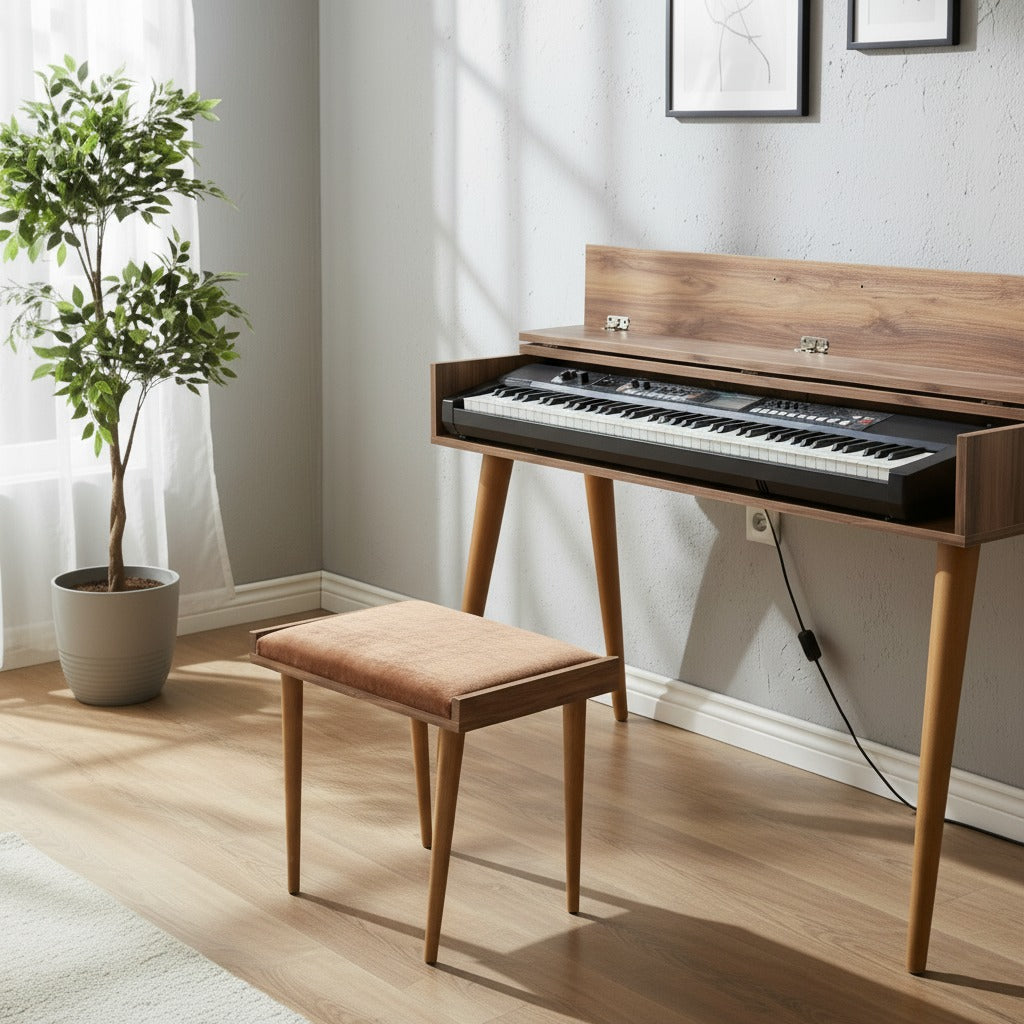 Minimalist Digital Piano Stand – Modern Keyboard Furniture, Custom MDF Piano Console for Home & Studio
