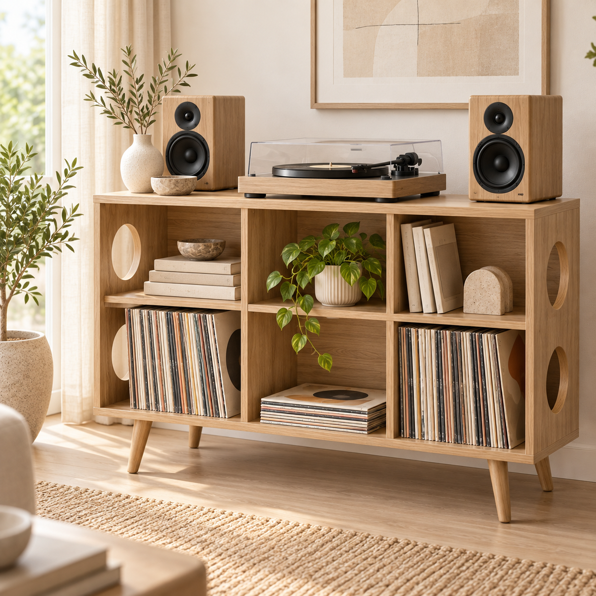 レコード収納スタンド – レコードプレーヤー＆ターンテーブル用家具