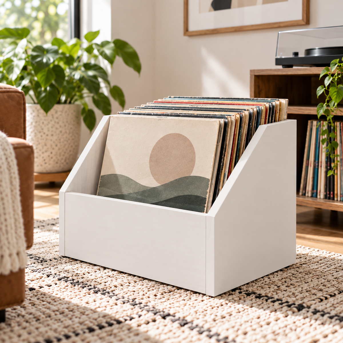 Vinyl Record Storage, LP Record Holder, Record Organizer, Vinyl Collection Bin, Mid Century Modern Storage