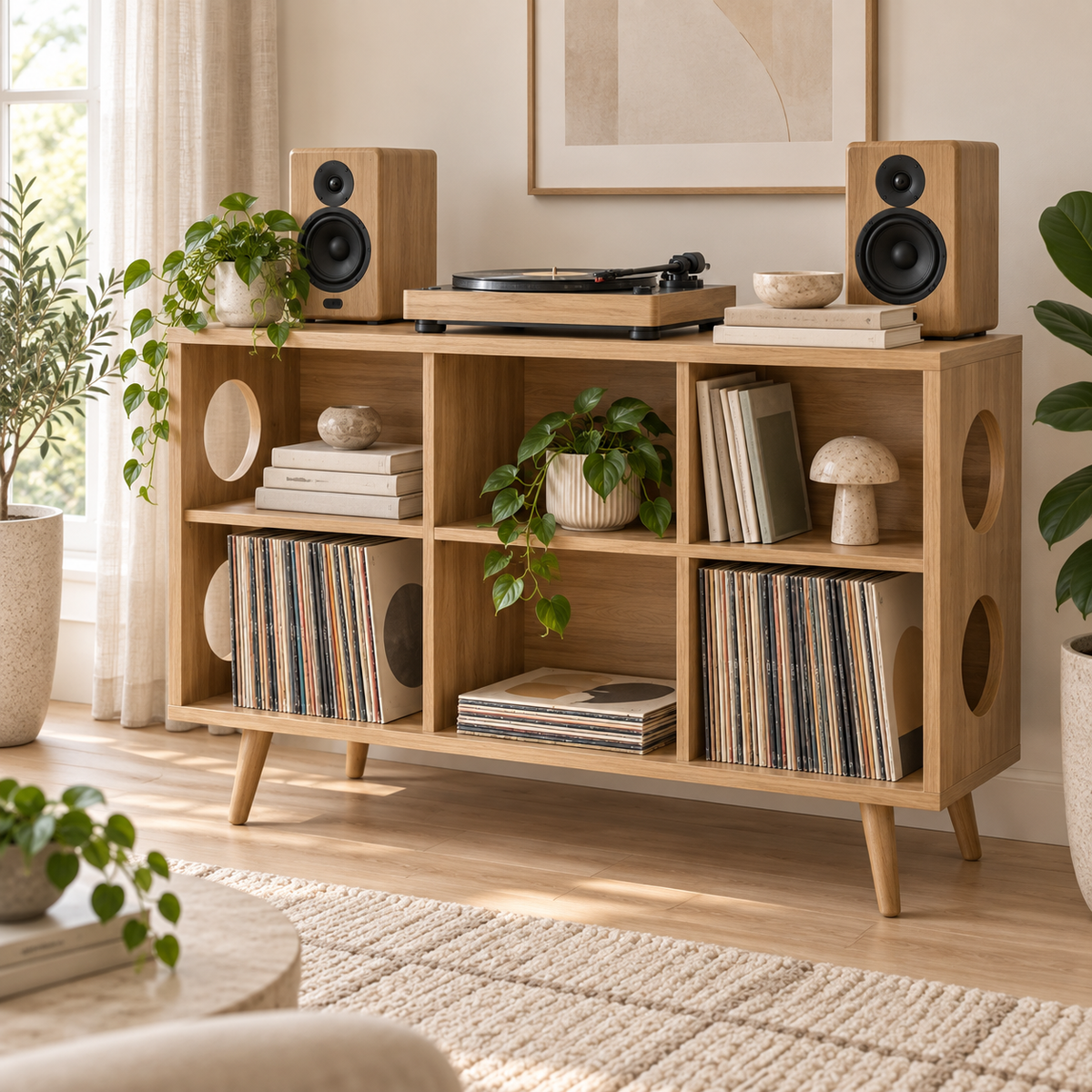 レコード収納スタンド – レコードプレーヤー＆ターンテーブル用家具