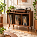 Compact Record Player Stand with Vinyl Storage – 60 cm Turntable Cabinet
