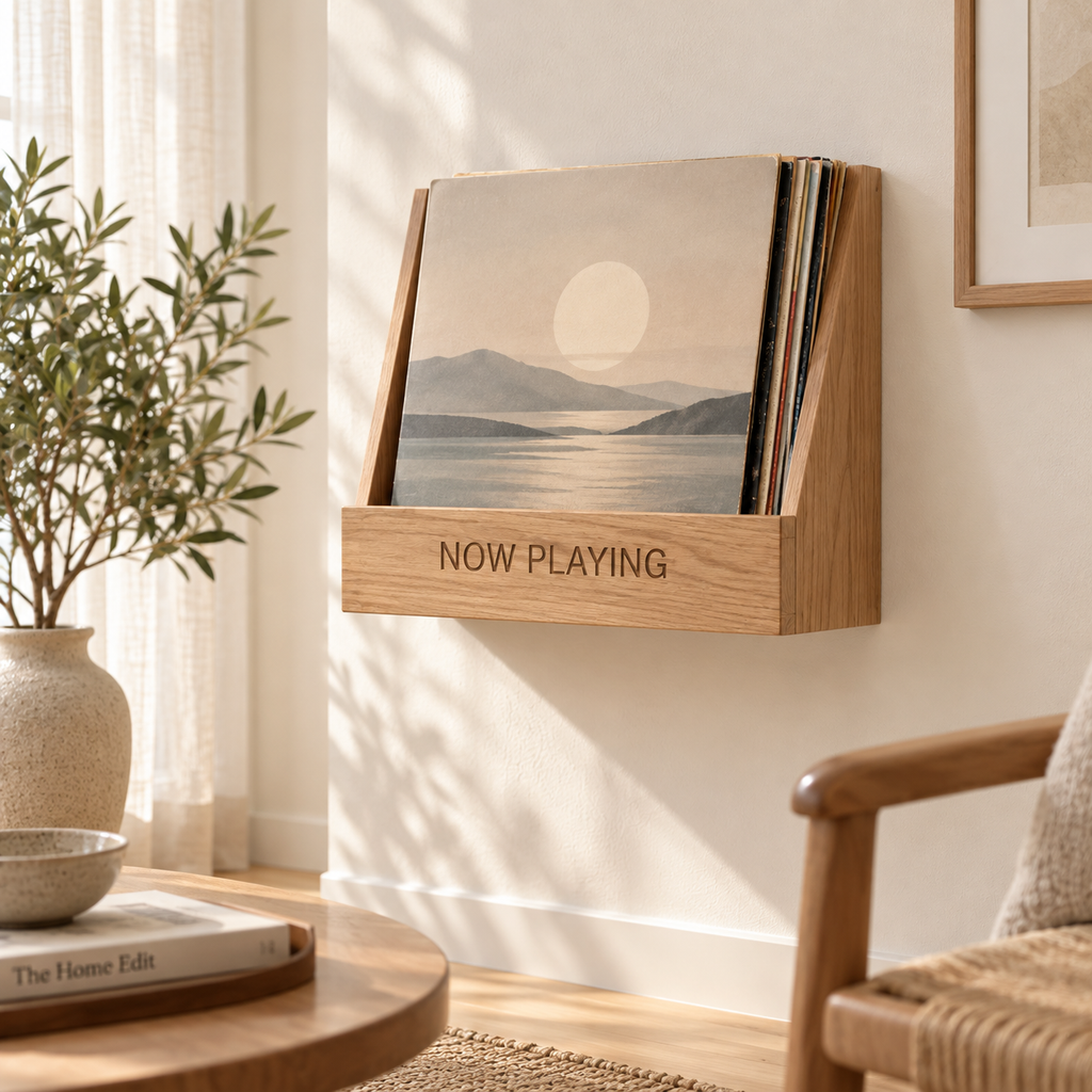Compact Vinyl Record Display Organizer – Slim LP Storage Stand