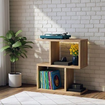 Compact Record Player Stand with Vinyl Storage – 55 cm Turntable Stand & LP Organizer