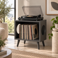 Compact Record Player Stand – Small Turntable & Vinyl Storage Table