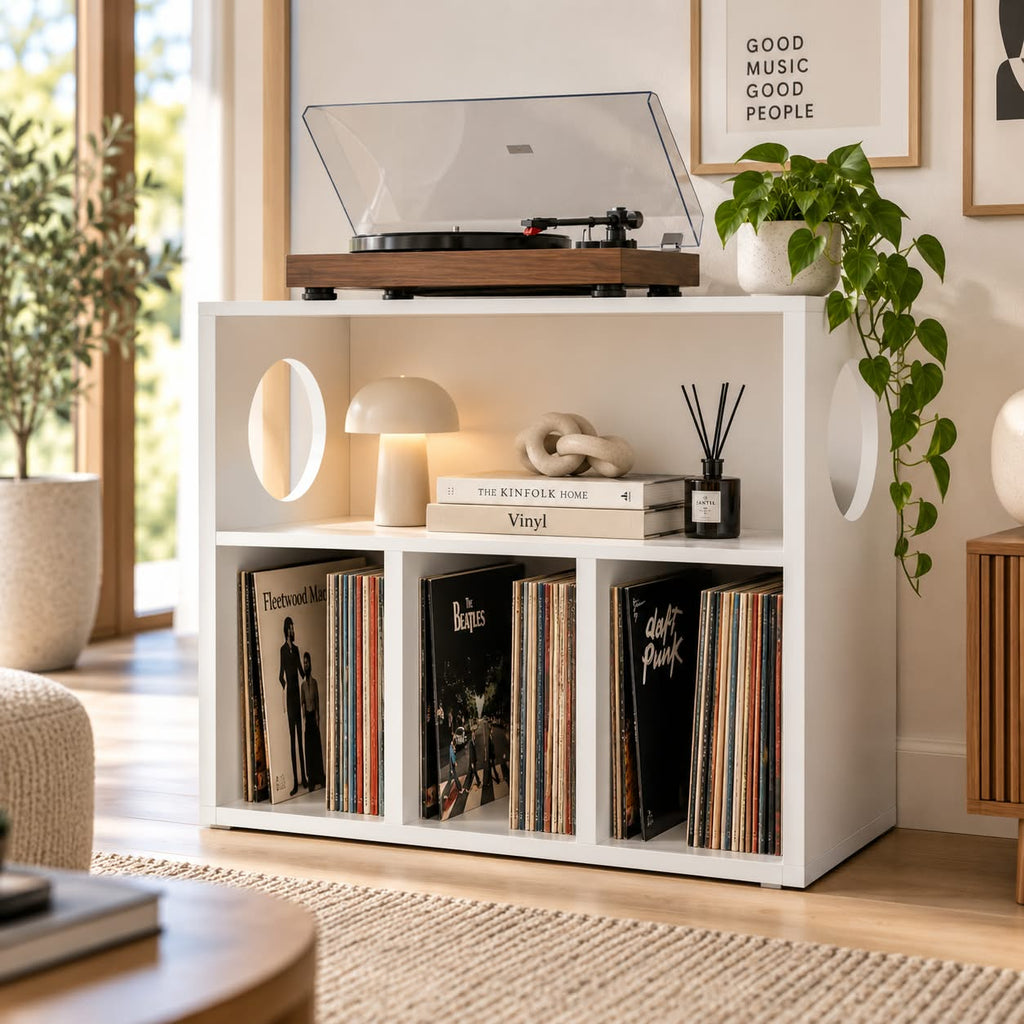 レコードプレーヤー台 レコード収納付き – ターンテーブルスタンド＆LPレコード整理ラック 幅60/80/100cm