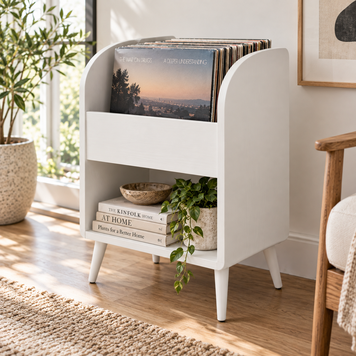 Vinyl Record Storage Cabinet, LP Organizer, Mid Century Modern Record Stand, Vinyl Display Furniture, Music Room Storage