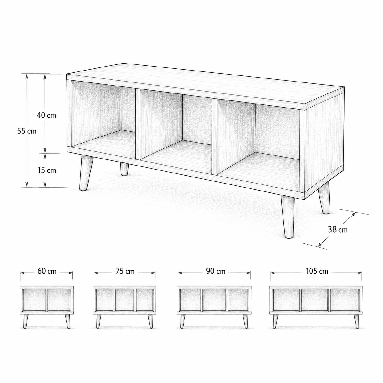 Modern Record Player Stand with Vinyl Storage – Turntable Stand & LP Organizer