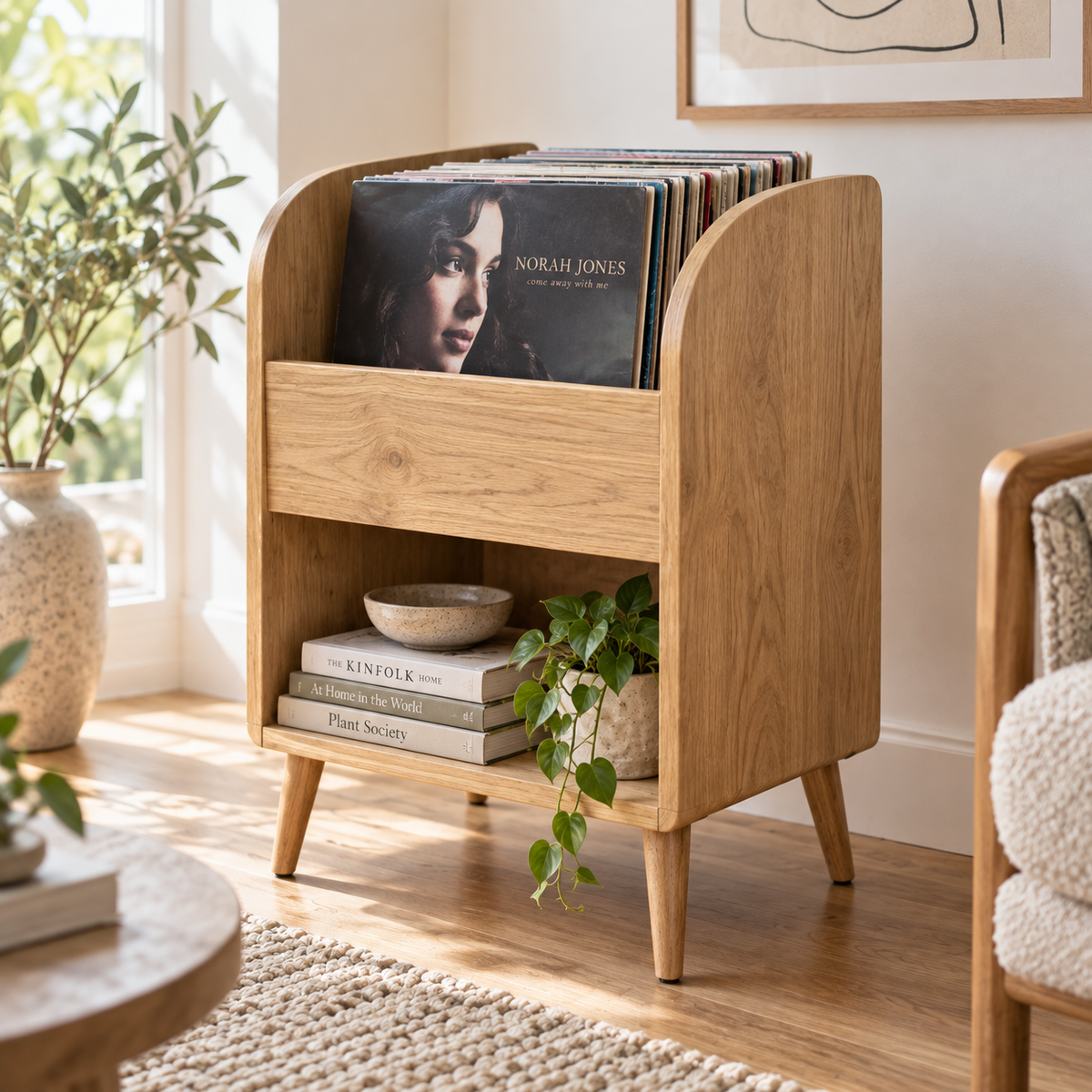 Vinyl Record Storage Cabinet, LP Organizer, Mid Century Modern Record Stand, Vinyl Display Furniture, Music Room Storage