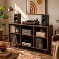 Tall Record Player Stand with Vinyl Storage – Turntable Stand & LP Organizer