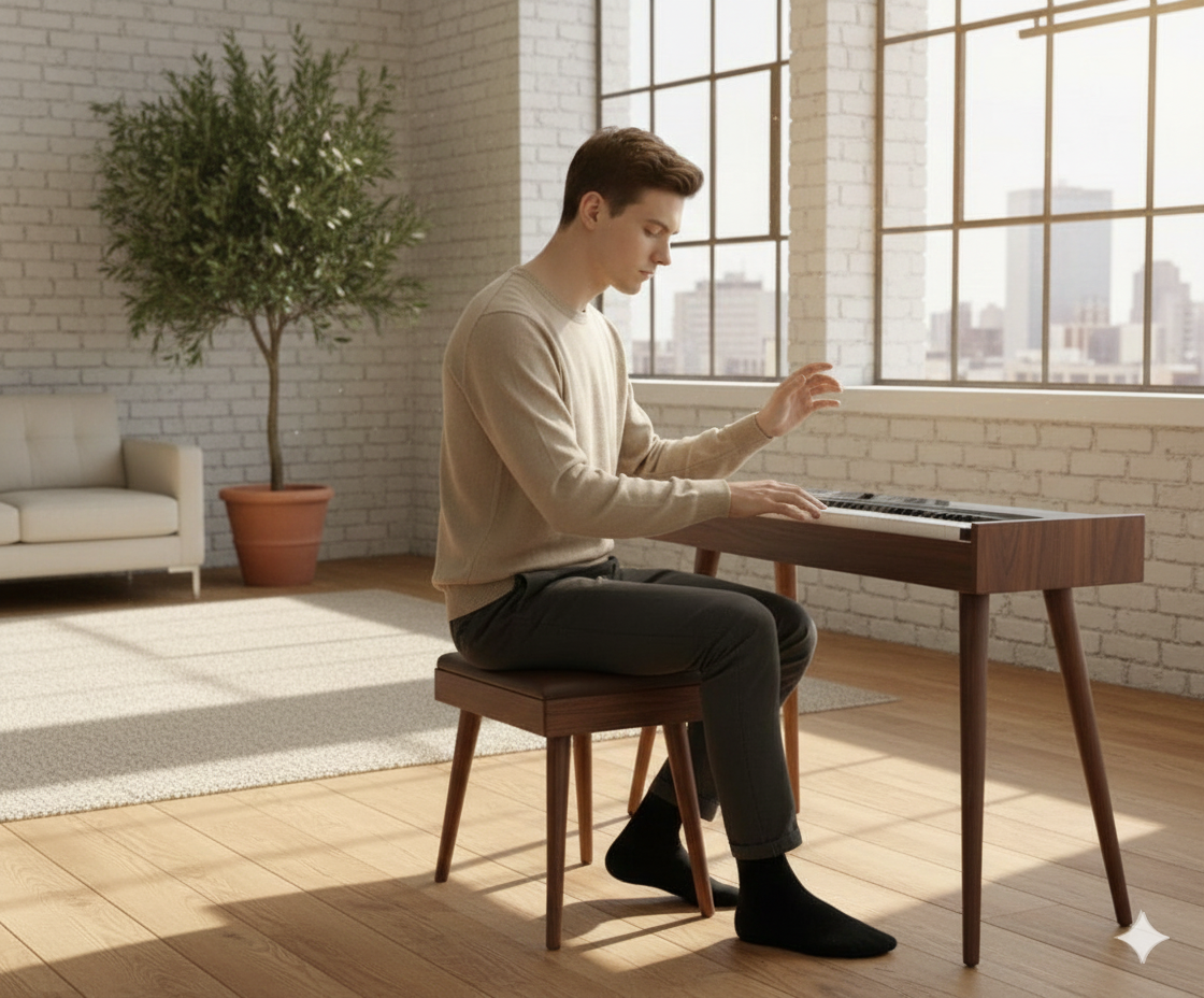 MDF Piano Stand, Digital Piano Stand, Keyboard Stand, Electric Piano Furniture, Piano Keyboard Table, Modern Music Stand, Home Studio