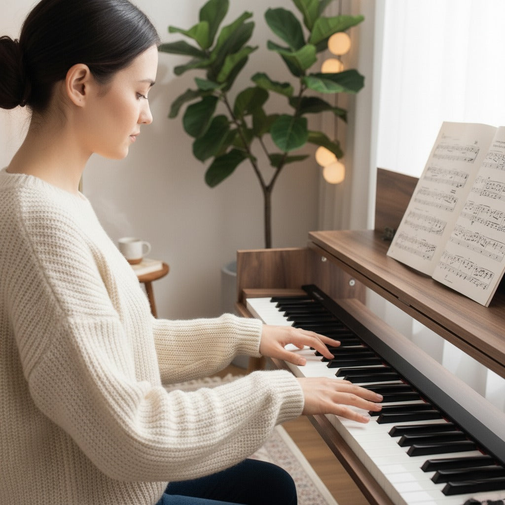 Minimalist Digital Piano Stand – Modern Keyboard Furniture, Custom MDF Piano Console for Home & Studio