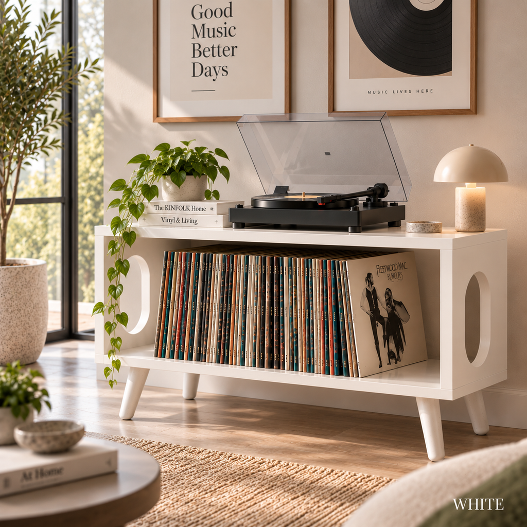 Low Profile Record Player Stand – Vinyl Storage & Turntable Furniture