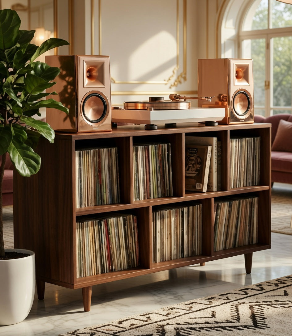レコードプレーヤー用ハイスタンド（レコード収納付き）– ターンテーブルキャビネット＆LPオーガナイザー