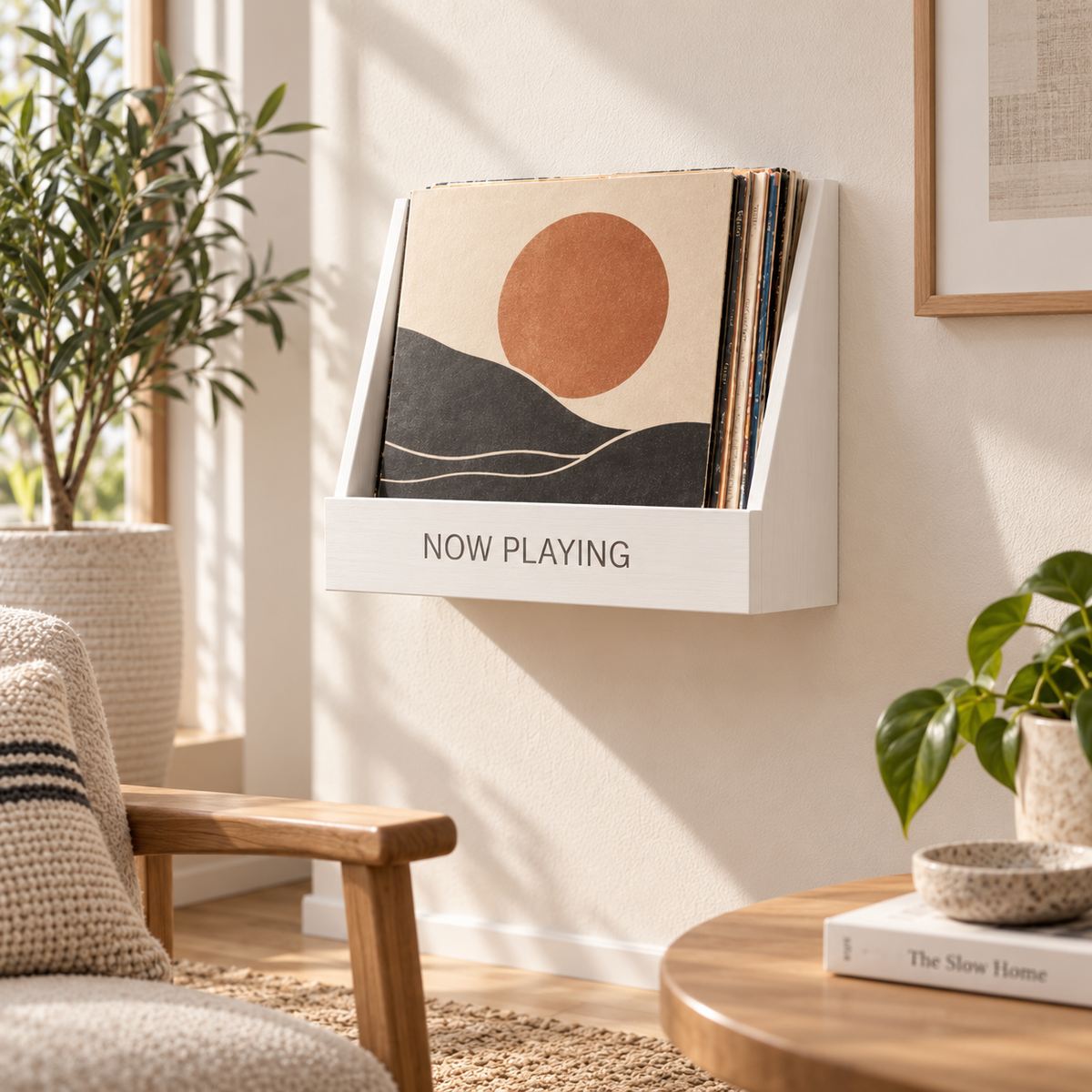 Compact Vinyl Record Display Organizer – Slim LP Storage Stand
