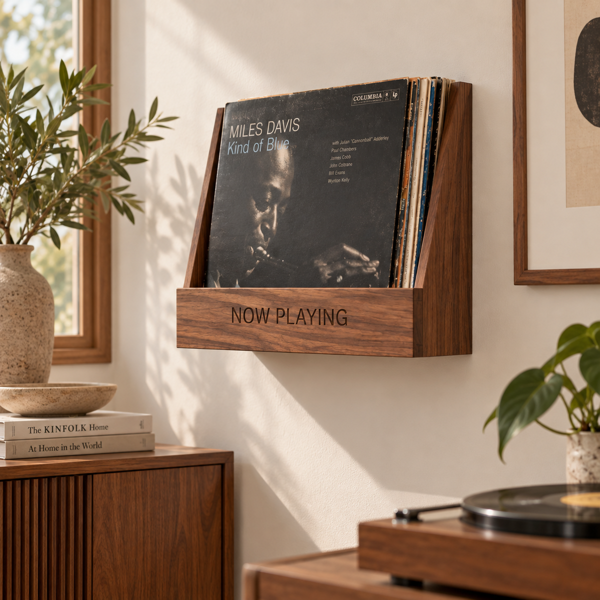 Compact Vinyl Record Display Organizer – Slim LP Storage Stand