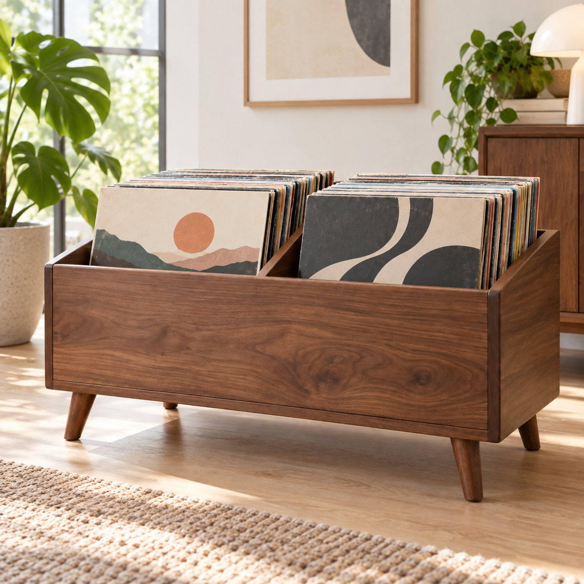 Vinyl Record Storage Cabinet, LP Organizer, Record Display Furniture, Mid Century Modern Vinyl Holder, Music Room Storage, Album Cabinet