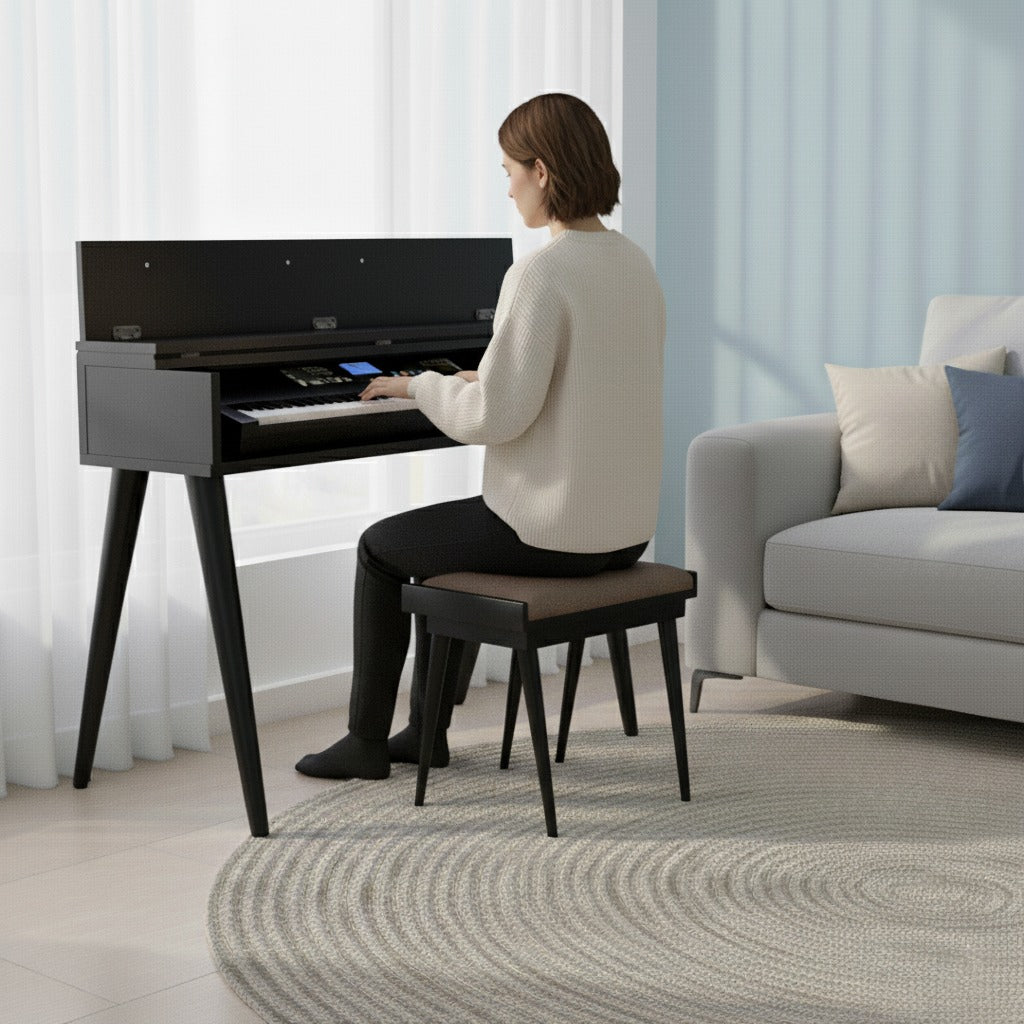 Minimalist Digital Piano Stand – Modern Keyboard Furniture, Custom MDF Piano Console for Home & Studio
