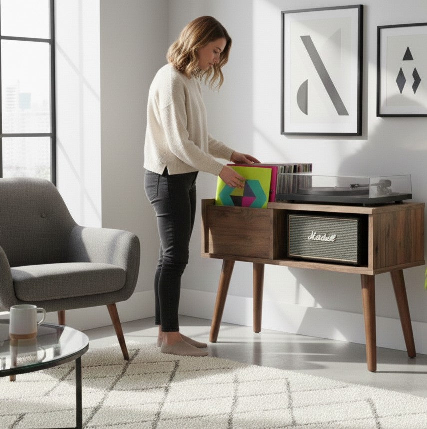 Record Player Stand – 80 cm Turntable Table for Your Vinyl Listening Space