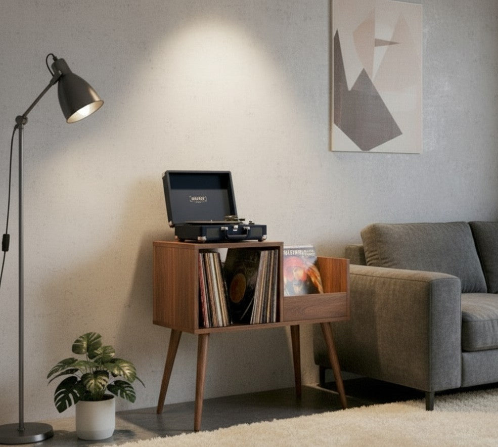 80 cm Record Player Stand with Vinyl Storage – 70 cm Tall Turntable Stand & LP Organizer