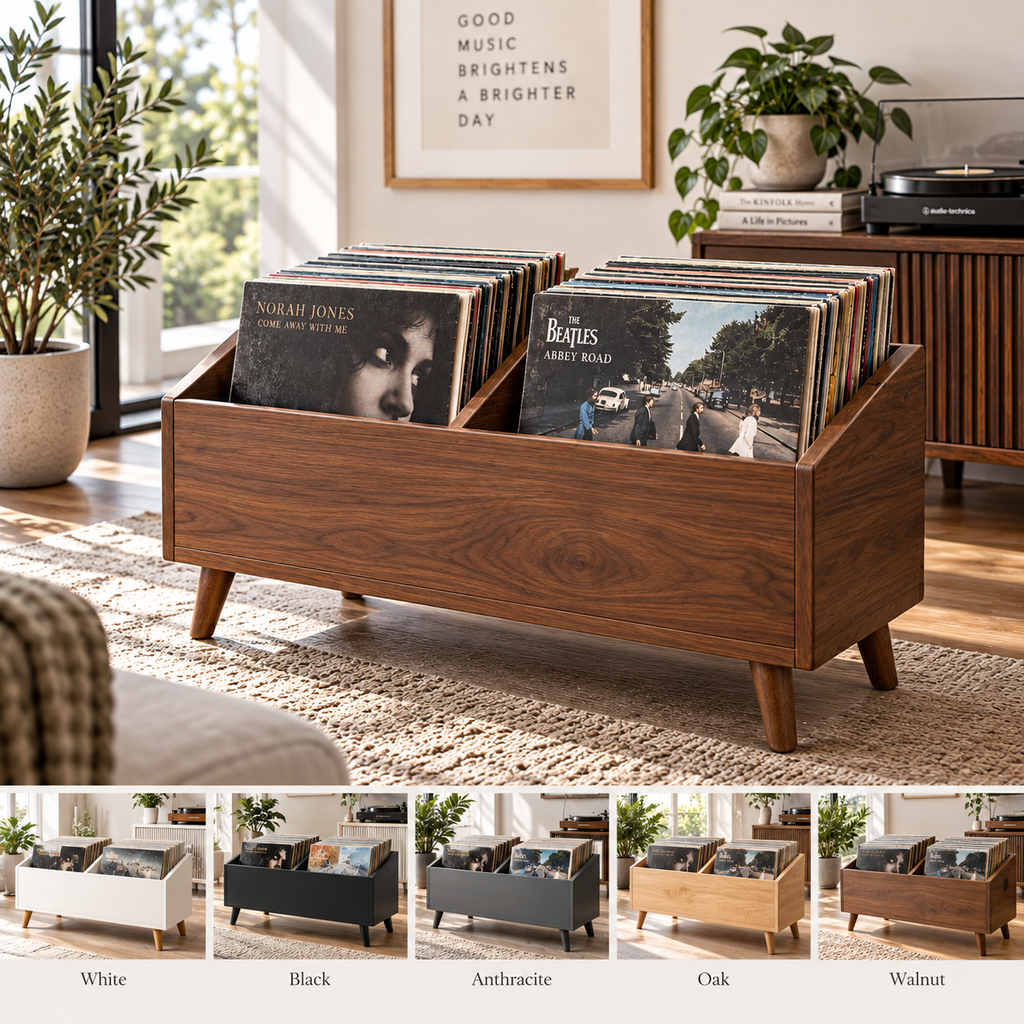 Vinyl Record Storage Cabinet, LP Organizer, Record Display Furniture, Mid Century Modern Vinyl Holder, Music Room Storage, Album Cabinet