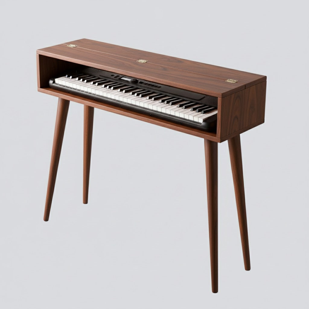 コンテンポラリー・デジタルピアノスタンド – ミニマリスト・キーボードコンソール＆モダンピアノ家具
