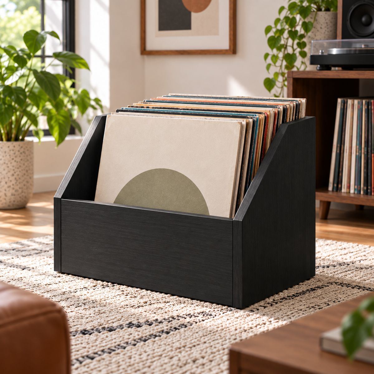 Vinyl Record Storage, LP Record Holder, Record Organizer, Vinyl Collection Bin, Mid Century Modern Storage