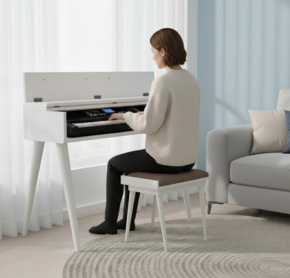 Minimalist Digital Piano Stand – Modern Keyboard Furniture, Custom MDF Piano Console for Home & Studio