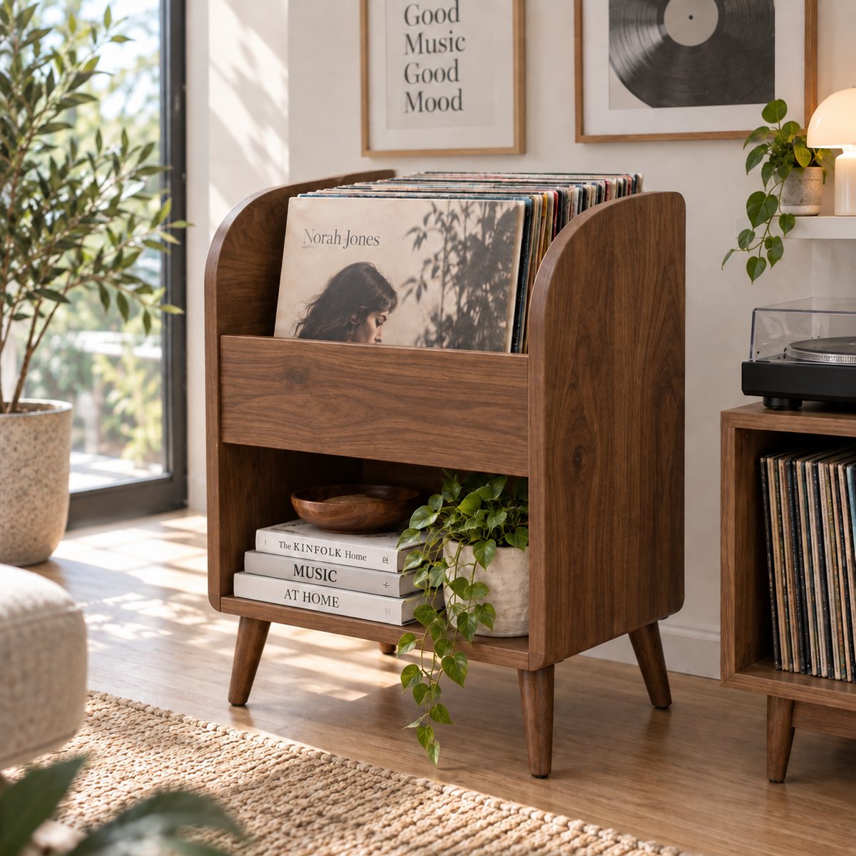 Vinyl Record Storage Cabinet, LP Organizer, Mid Century Modern Record Stand, Vinyl Display Furniture, Music Room Storage