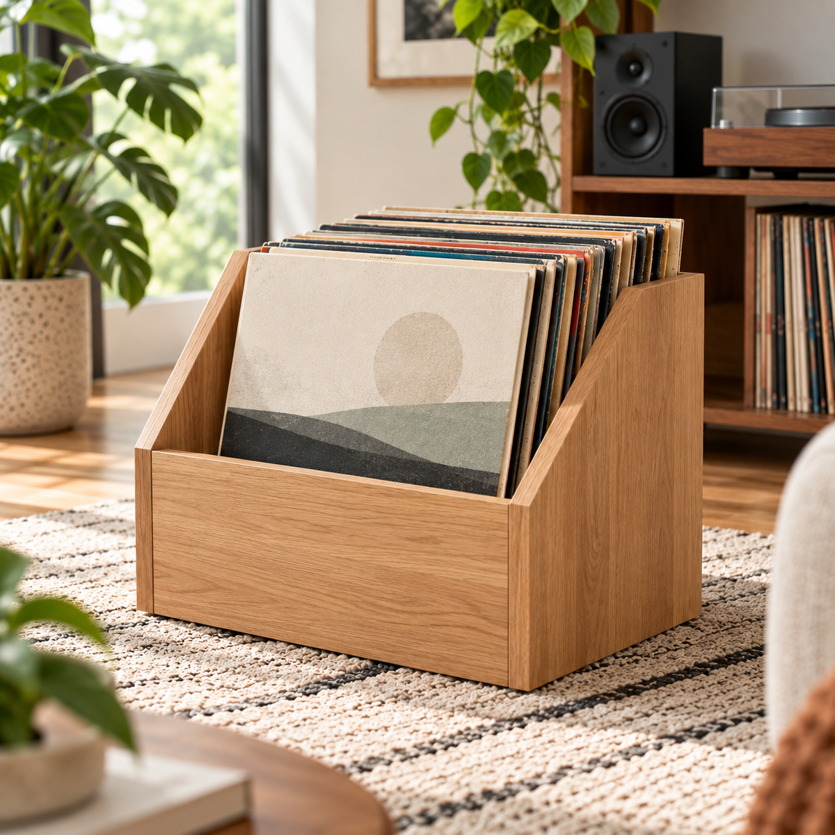 Vinyl Record Storage, LP Record Holder, Record Organizer, Vinyl Collection Bin, Mid Century Modern Storage